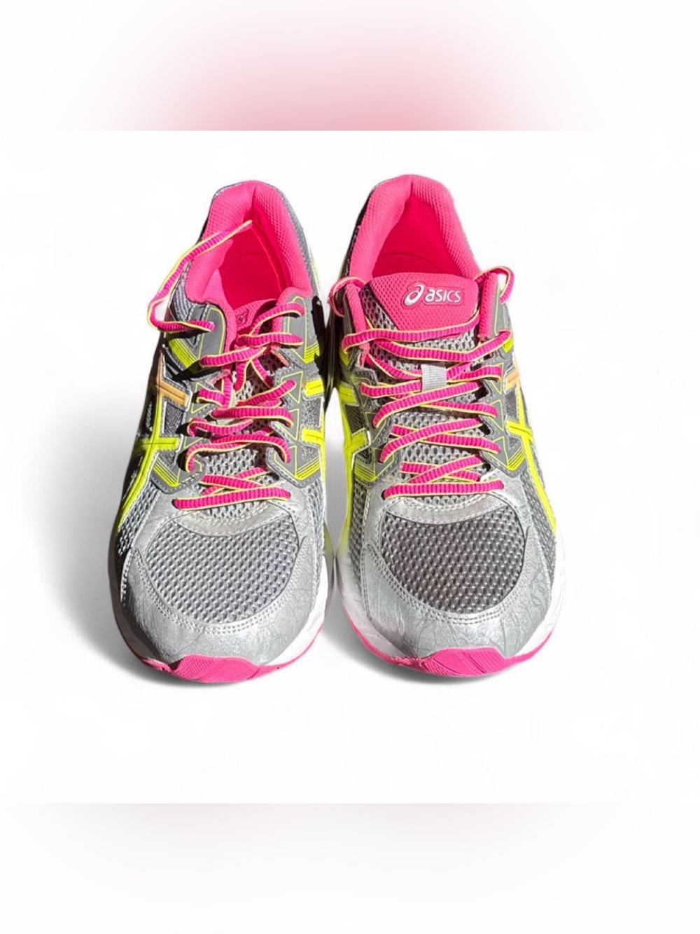 ASICS Silver, Pink & Neon Yellow Women's Running Sneakers